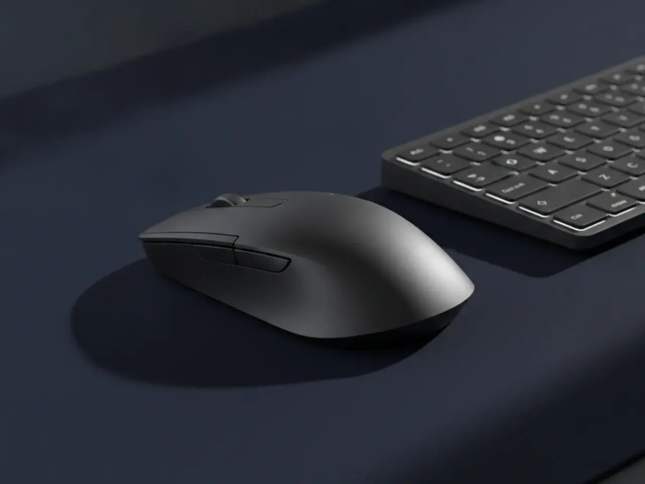 Foto abstrata de um mouse e teclado sobr